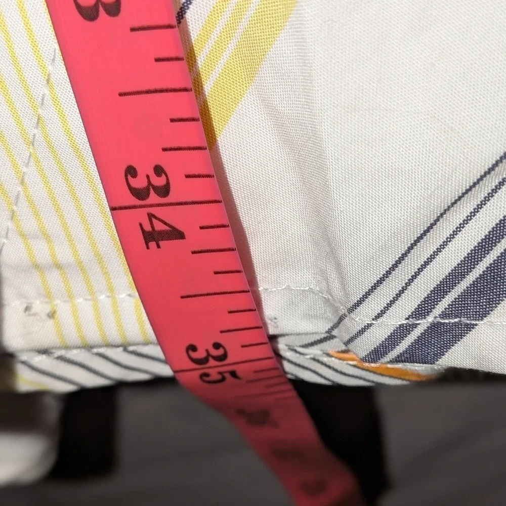 Free Assembly Womens 2X Striped Button Front Midi Skirt High Waist Tie‎ Belt NWT